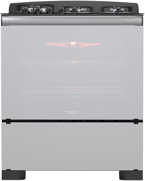Dako Fogão 5 Bocas Preto com Frente em Vidro Espelhado e Timer Digital Diplomata Glass Grill Style